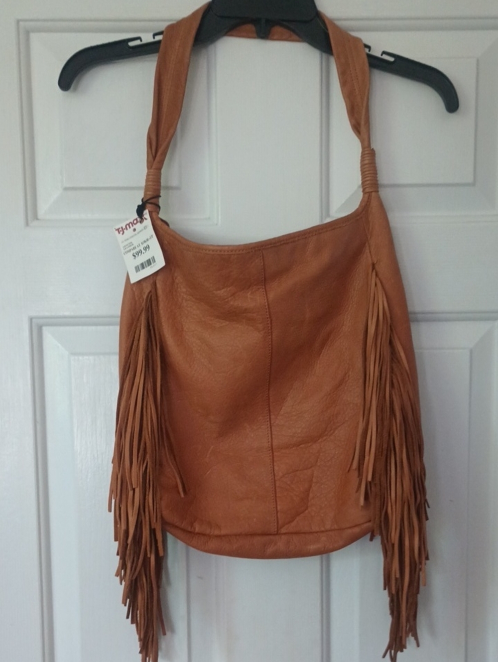 Margot Genuine Leather Fringe Shoulder Bag - Tan